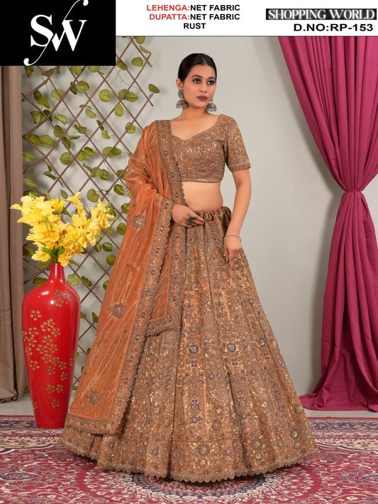 Pretty Net Fabric white lehenga