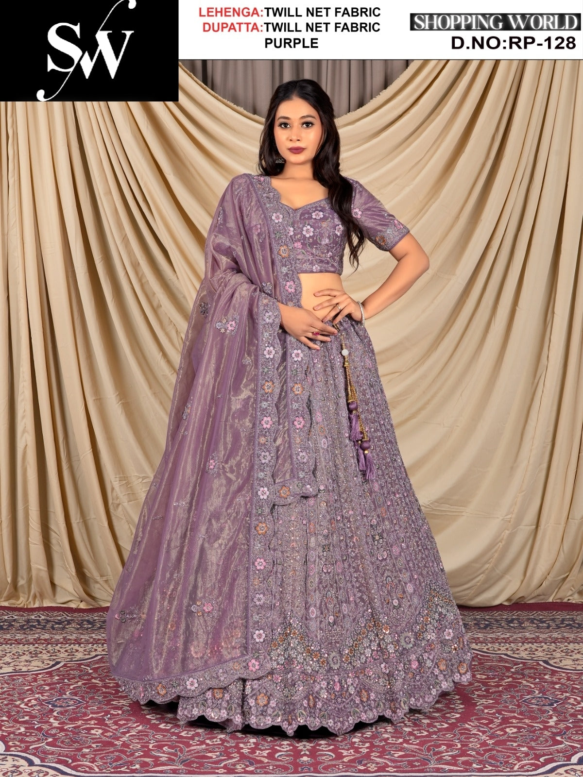 Something different Net Fabric purple lehenga