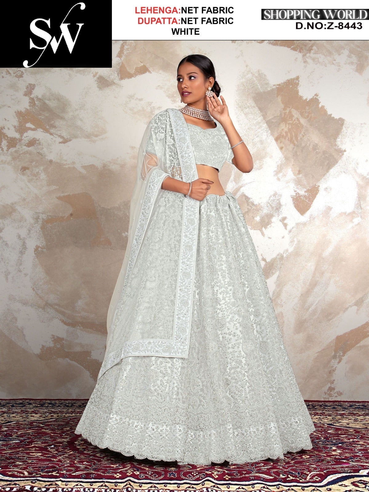 Fantastic Net Fabric peach pink Lehenga