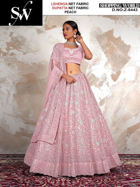 Amazing Net Fabric Rani pink Lehenga