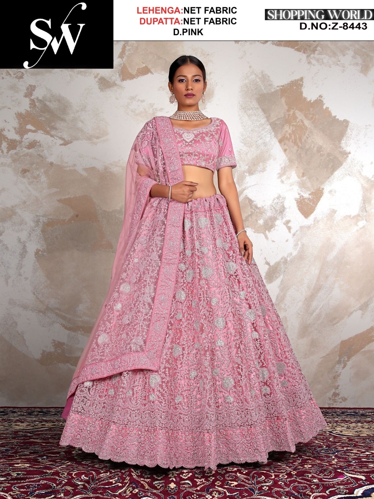 Amazing Net Fabric Rani pink Lehenga
