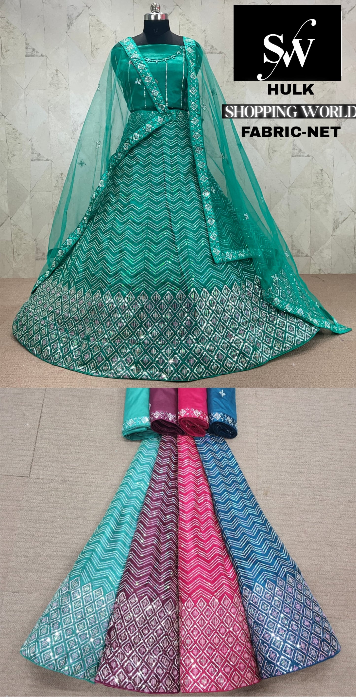 Lovely net green Lehenga