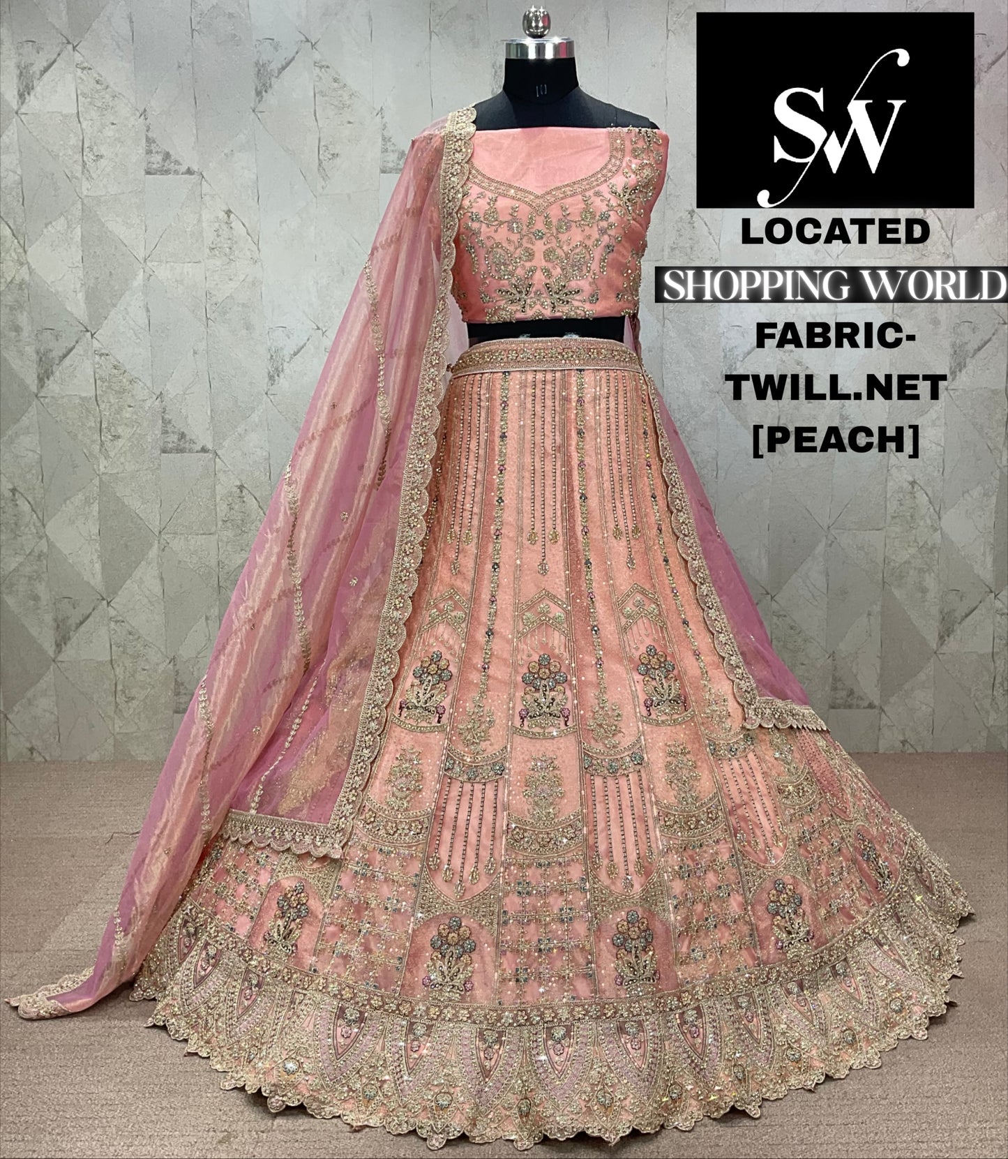Designer Twill net off white Lehenga