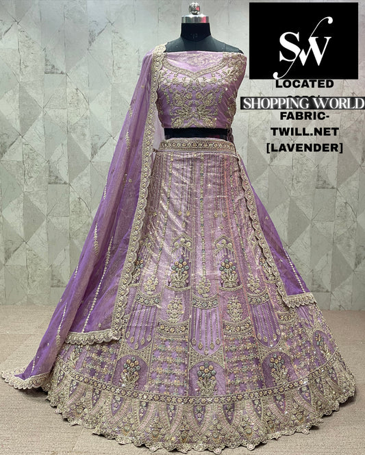 Stunning Twill net peach Lehenga