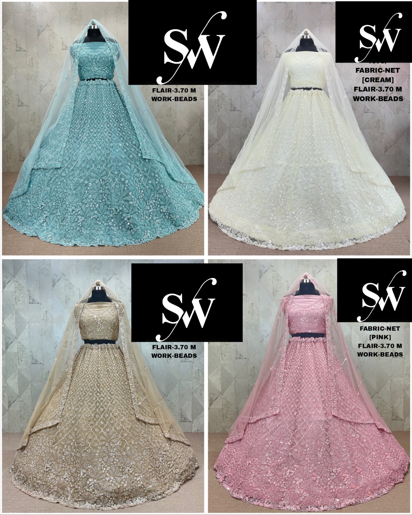 Pretty net Cream white Lehenga