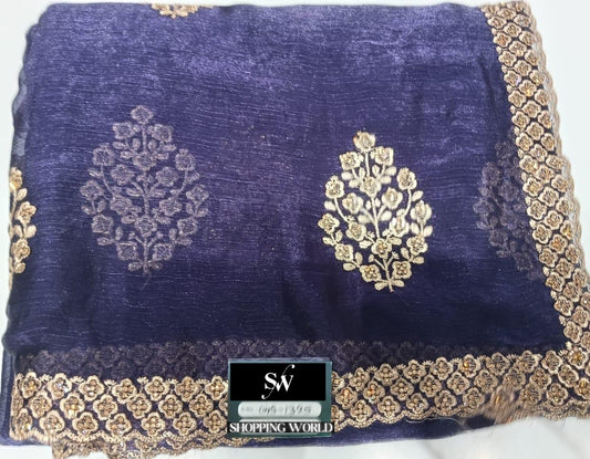 Pleasing Purple Saree