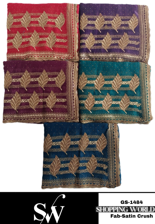 Eye catching Satin crush pink maroon green Navy blue Saree