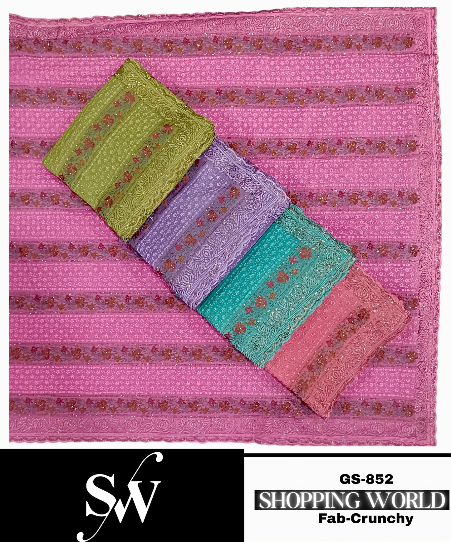 Awesome pink blue green Lavender red Saree