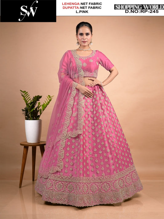 Lovely Rani pink Net Lehenga
