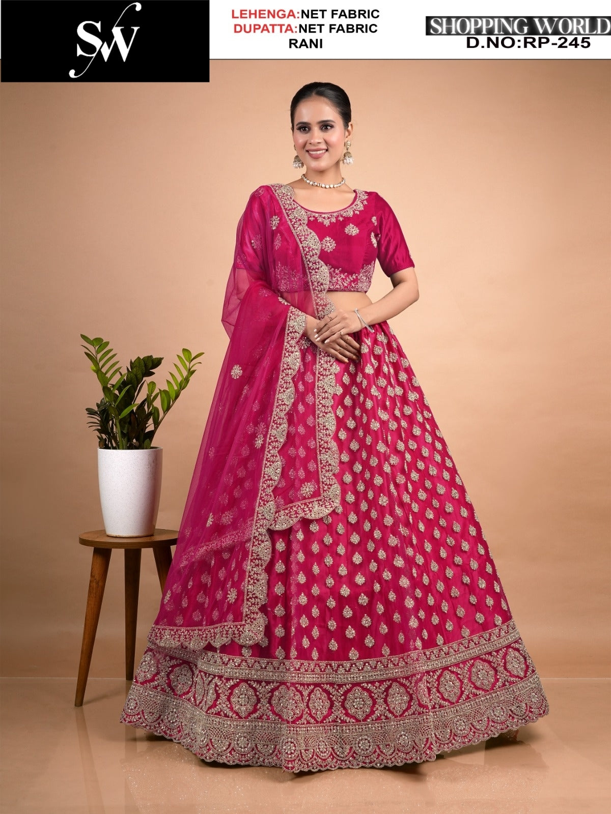 Beautiful light pink Net Lehenga