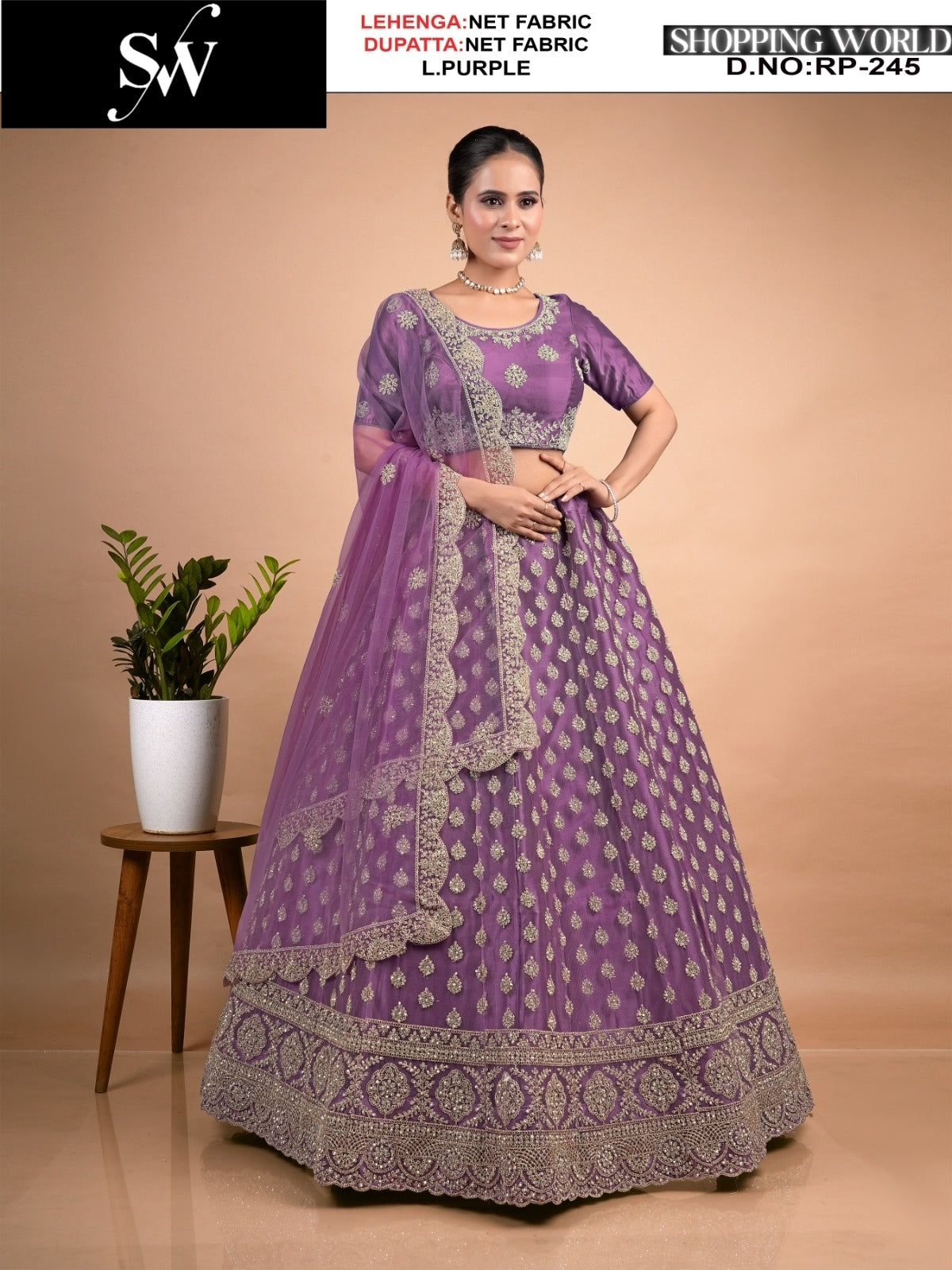 Lovely Rani pink Net Lehenga