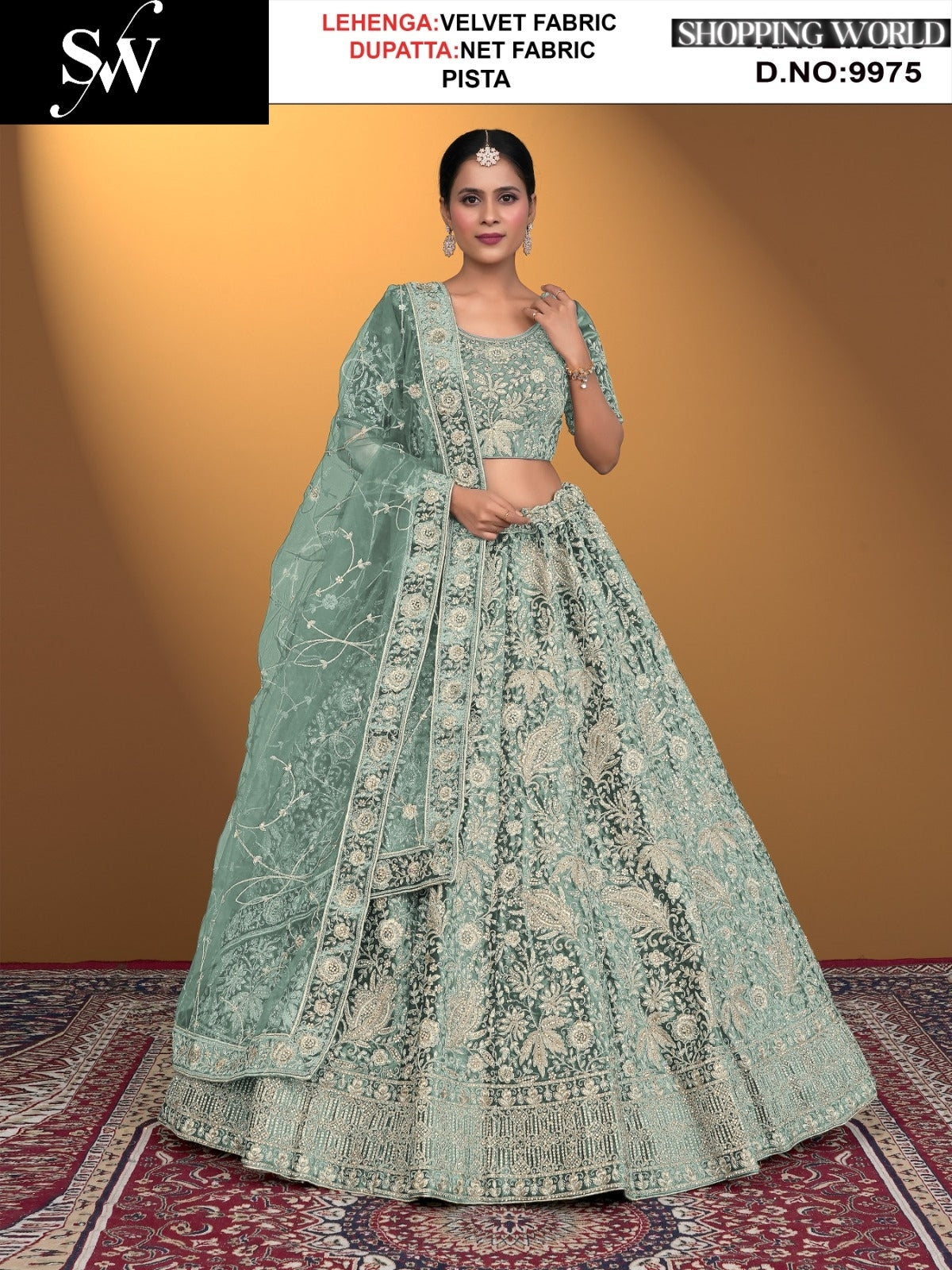 Charming Chiku Velvet Lehenga