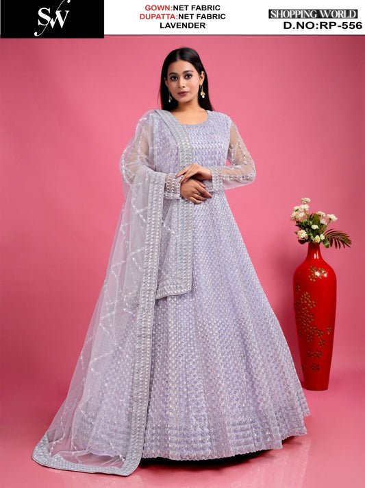 Glamorous Lavender Net gown dress