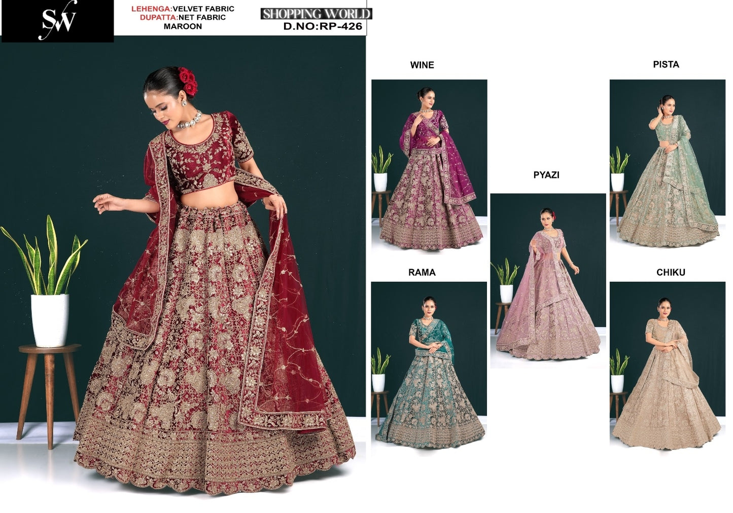 Glamorous Chiku velvet Lehenga