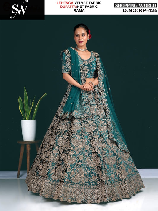 Something different maroon Velvet Lehenga