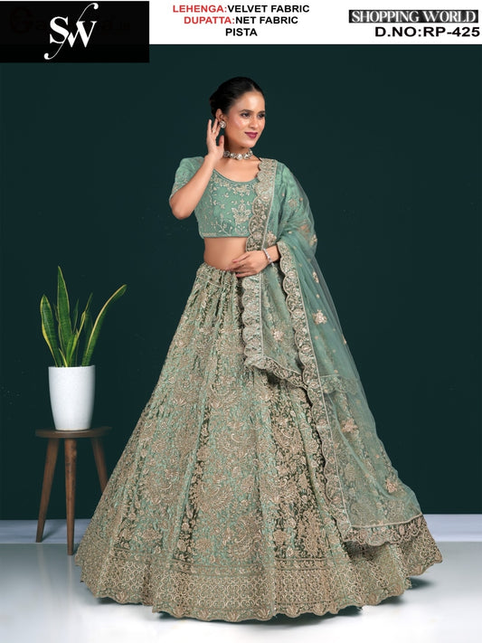 Charming pyazi Velvet Lehenga