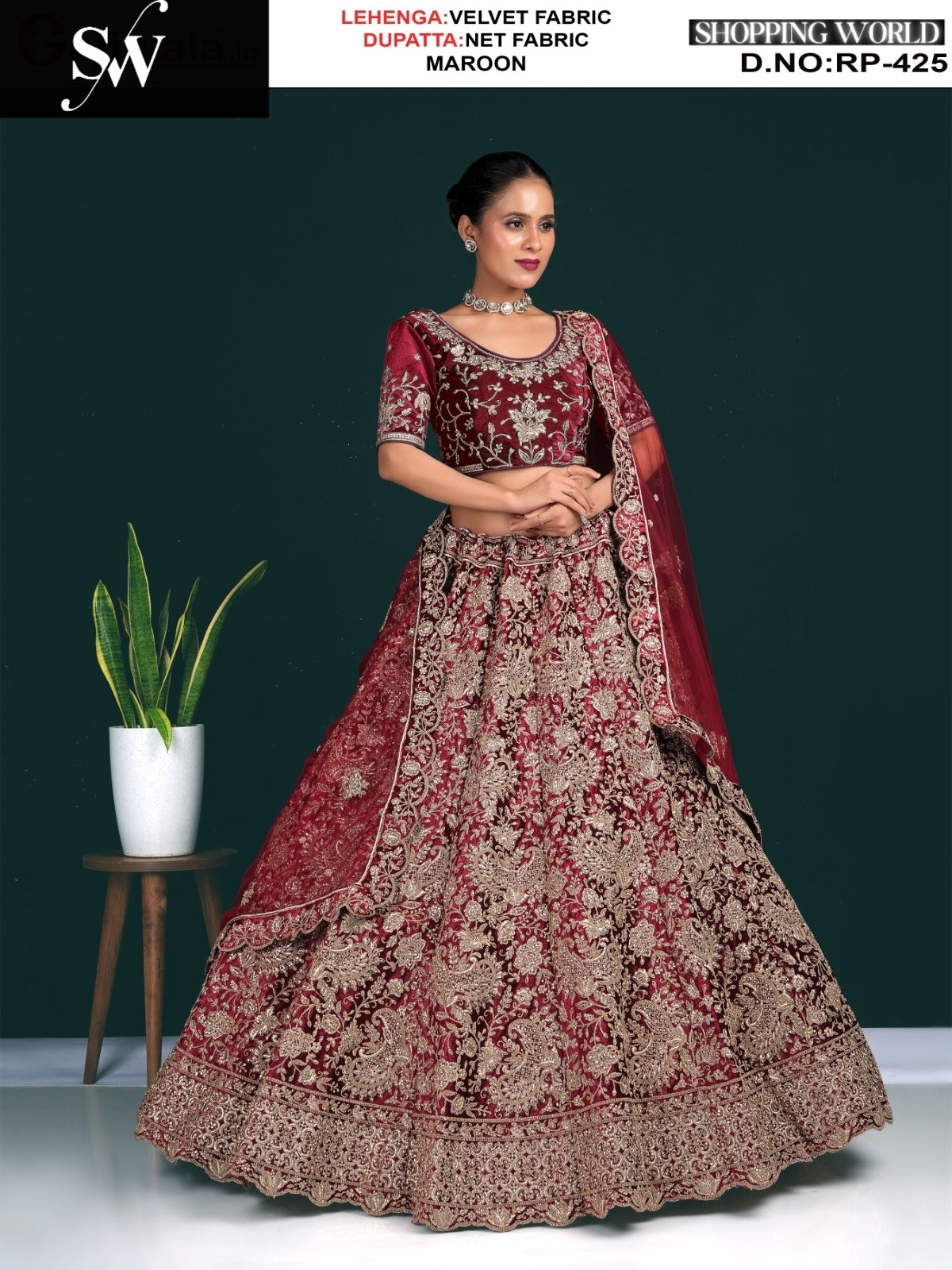 Majestic Chiku Velvet Lehenga