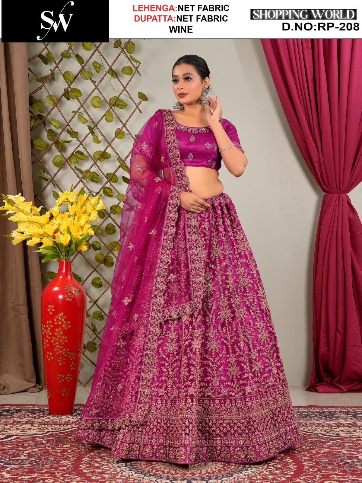 Eye catching Rani pink Net Lehenga