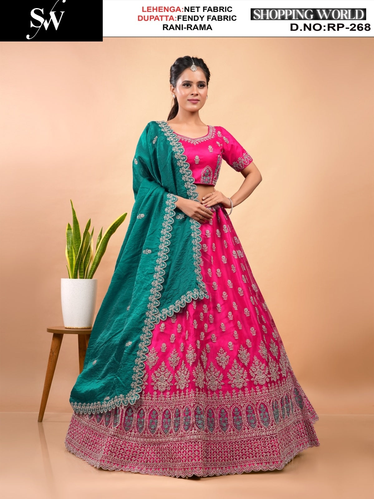 Astonishing white green Net Lehenga