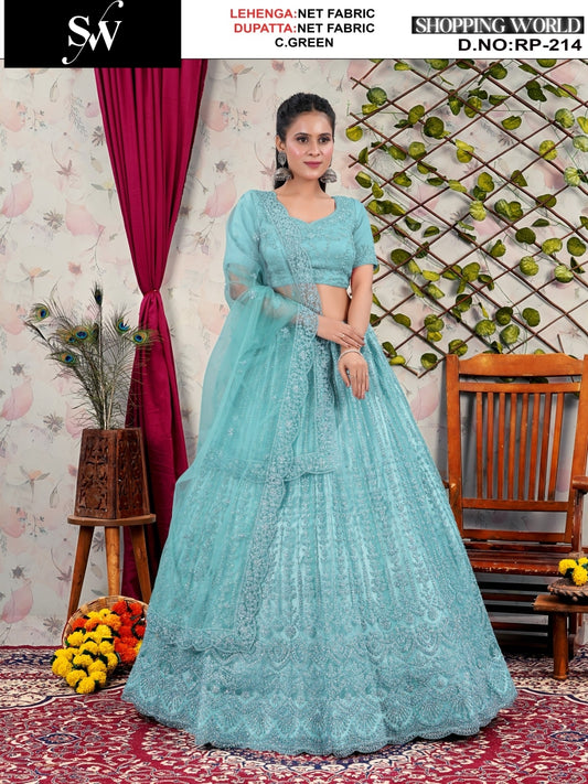 Astonishing gajri pink Net Lehenga