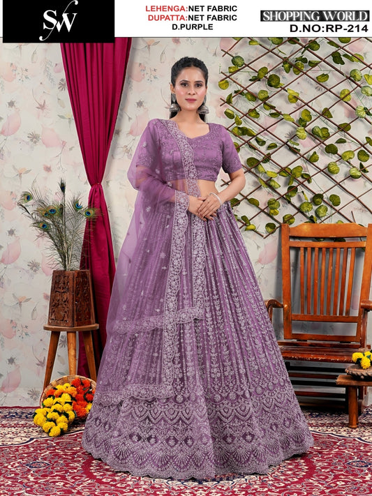 Good looking Lavender Net Lehenga