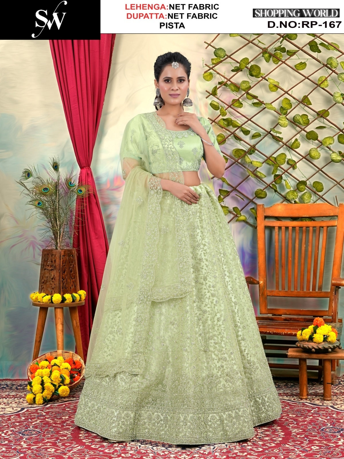 Good looking sea green Net Lehenga