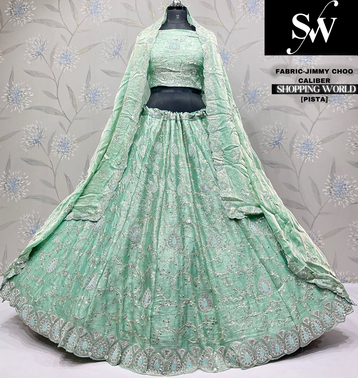 Something different Pista green Jimmi Choo Caliber Lehenga