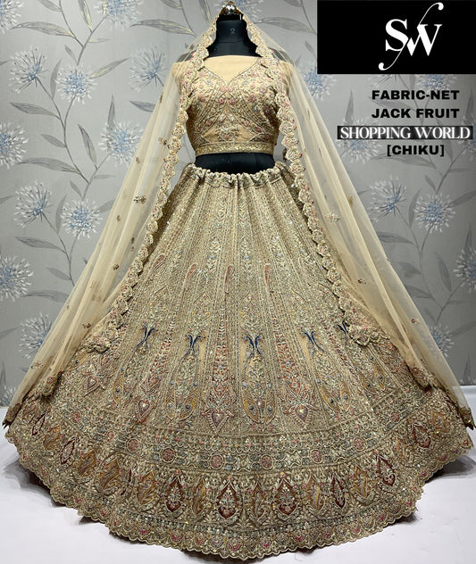 Khoobsurat Mustard Net Lehenga