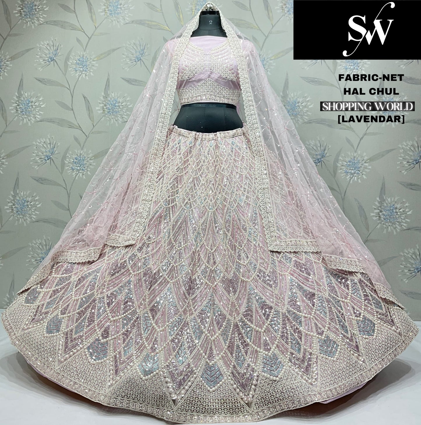 Engaging Sky blue Net Lehenga