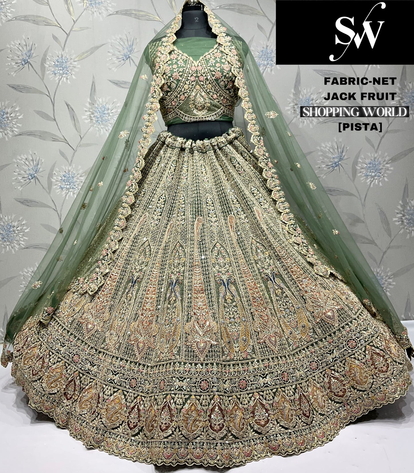Khoobsurat Mustard Net Lehenga