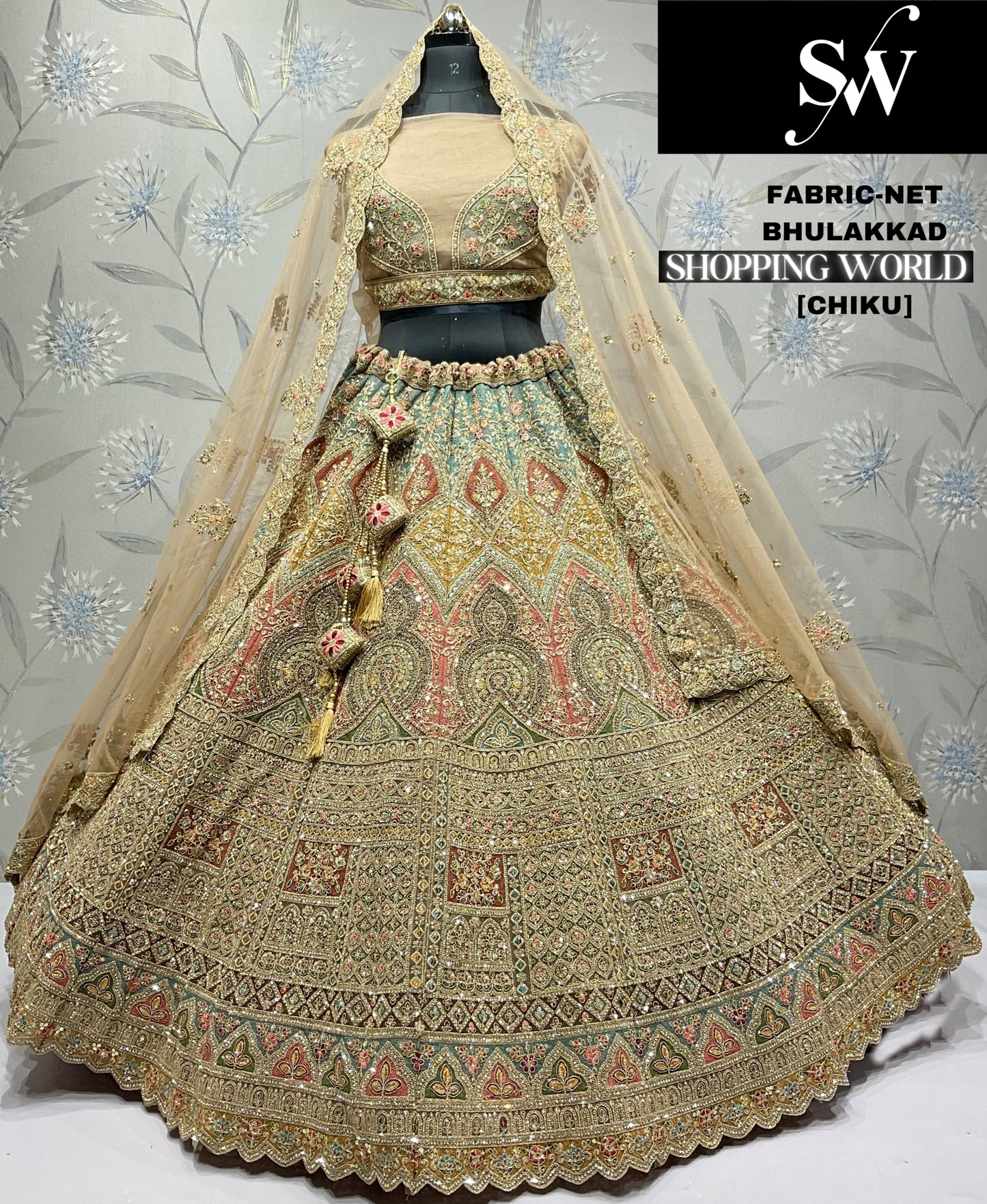 Good looking Mustard Net Lehenga