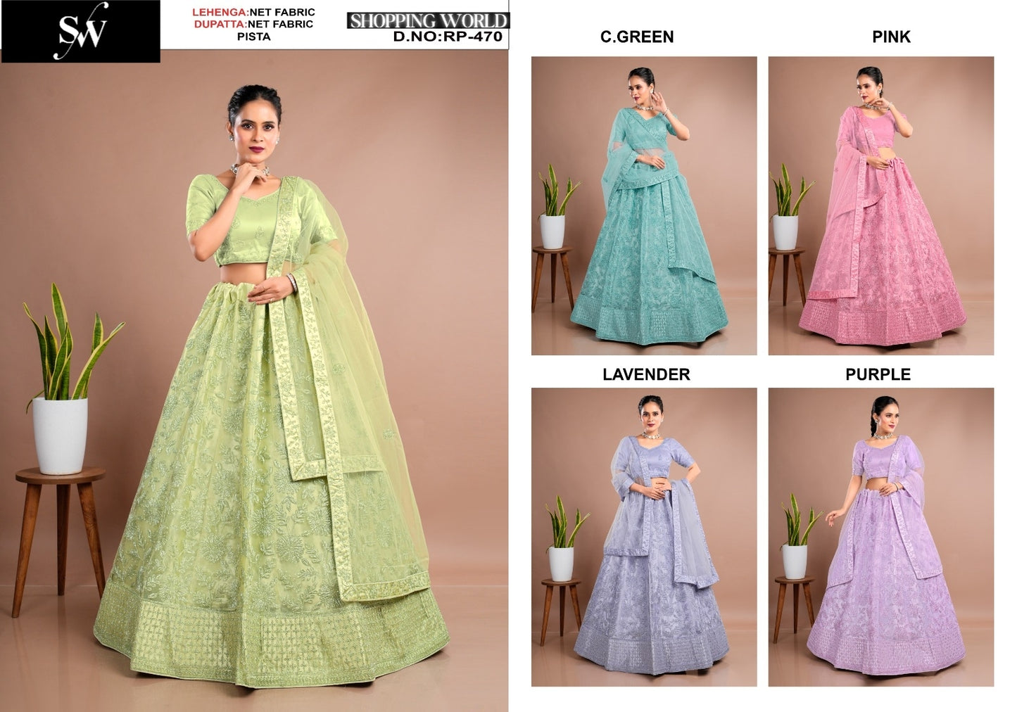 Tremendous pista green green Lehenga