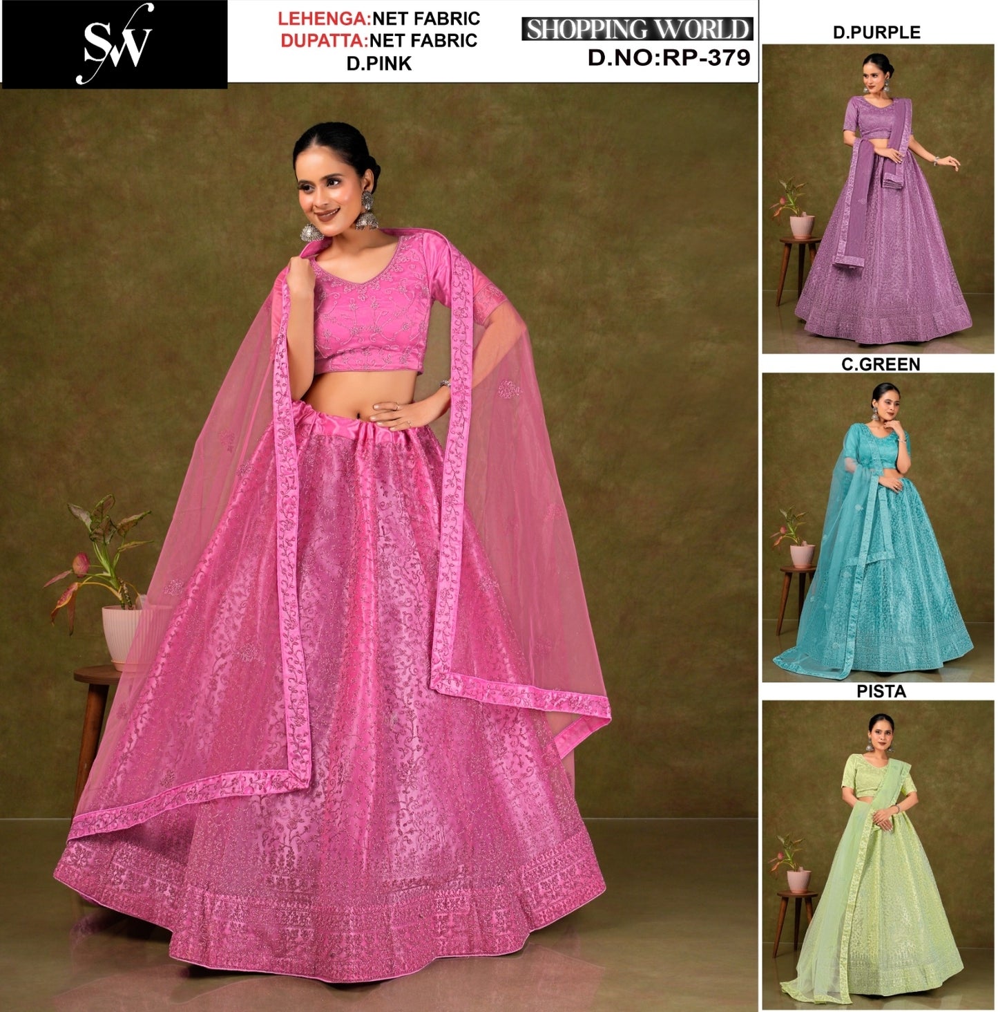 Charming Dark pink Net Lehenga