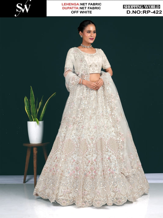 Khoobsurat Off white Net Lehenga