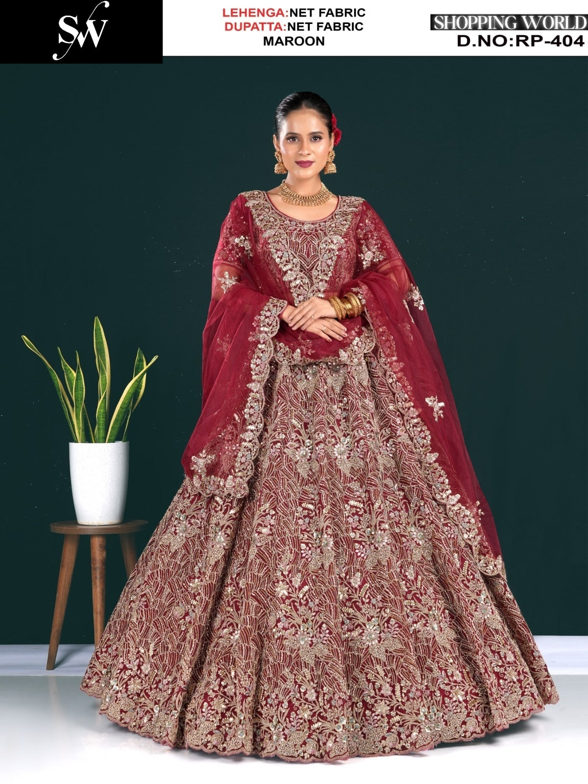 Astonishing wine Net Lehenga
