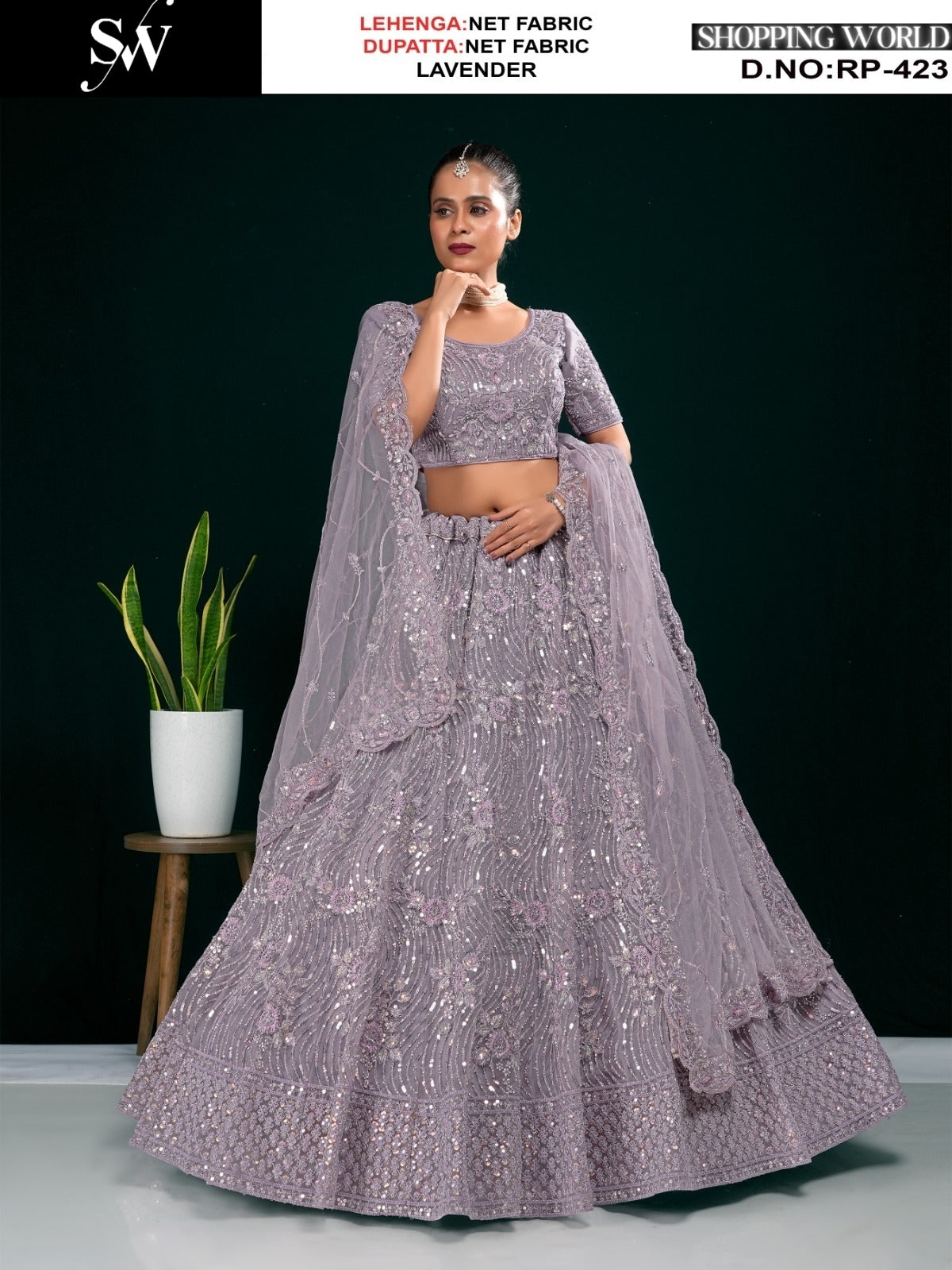 Majestic Sea green Net Lehenga