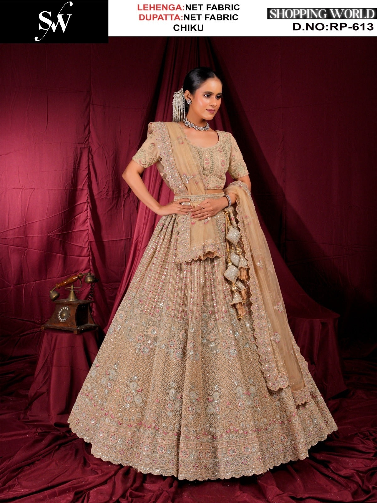 Elegant pista green Net Lehenga