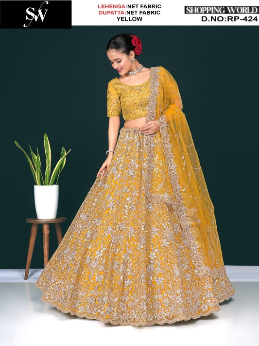 Something different Rama green Net Lehenga