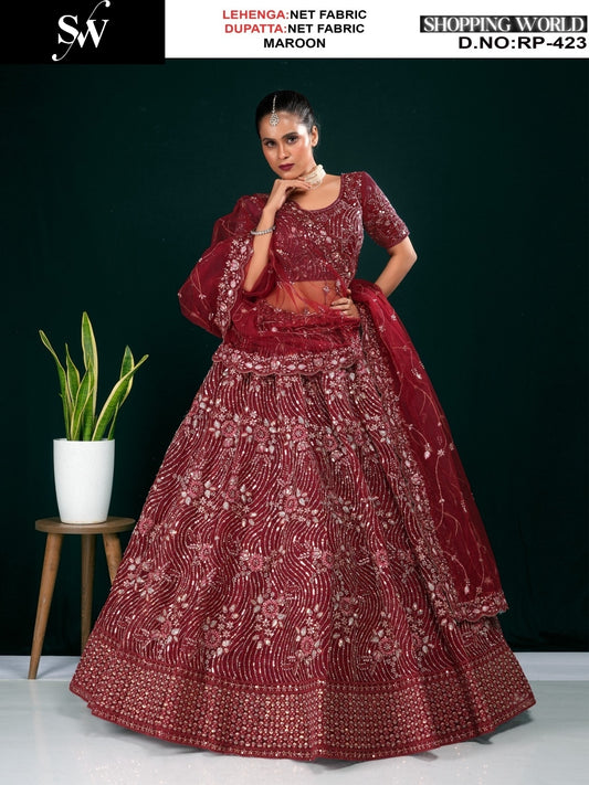 Charming purple Net Lehenga