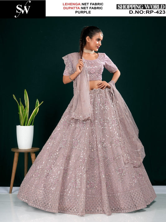 Majestic Sea green Net Lehenga