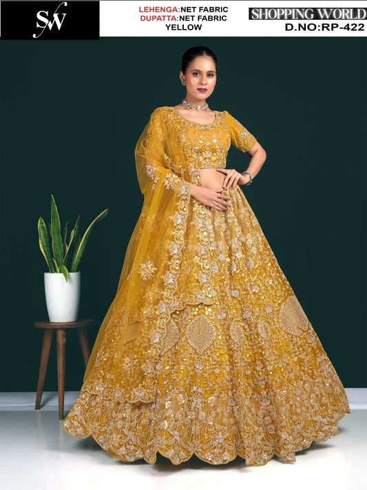 Pretty Sea green Net Lehenga
