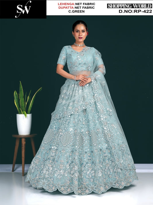 Lovely Lavender Puple Lilac Net Lehenga