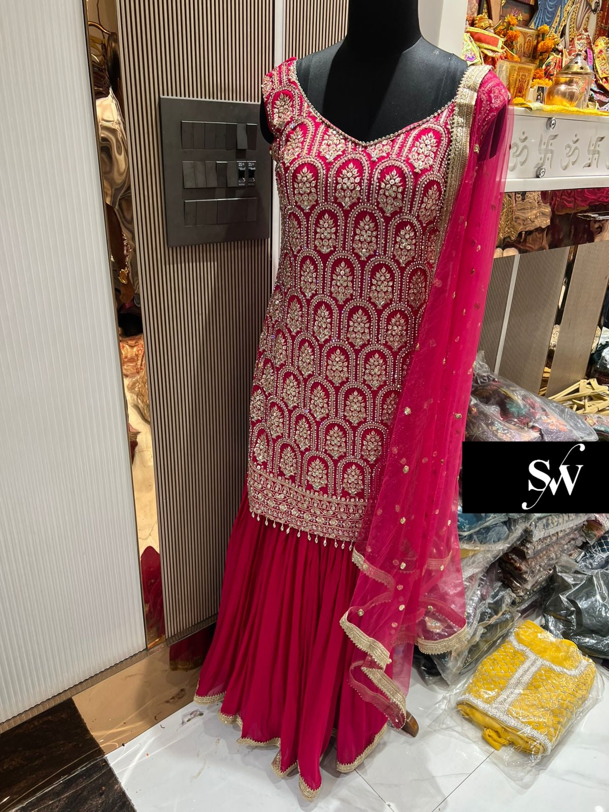 Lovely red long Shrug dress