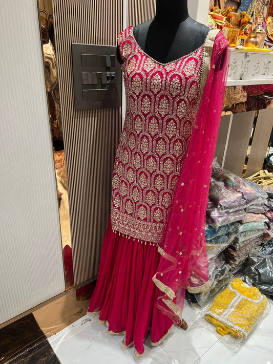 Lovely red long Shrug dress