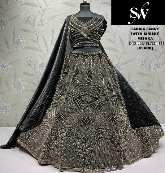 Stunning black Fancy Siroski Lehenga stone work