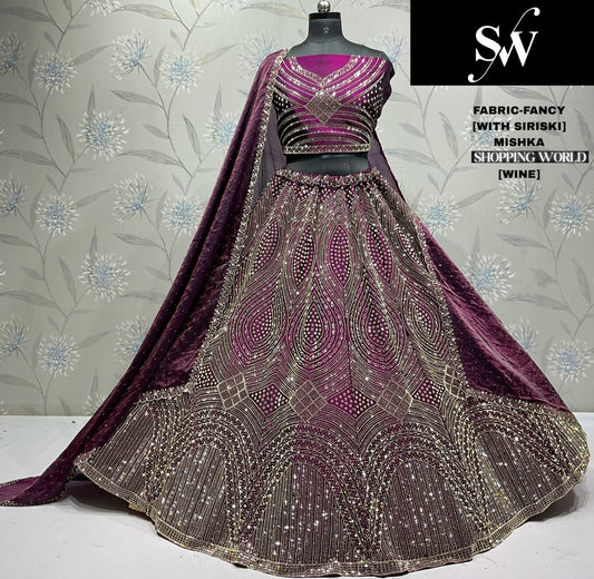 Pretty Firozi Fancy Siroski Lehenga stone work
