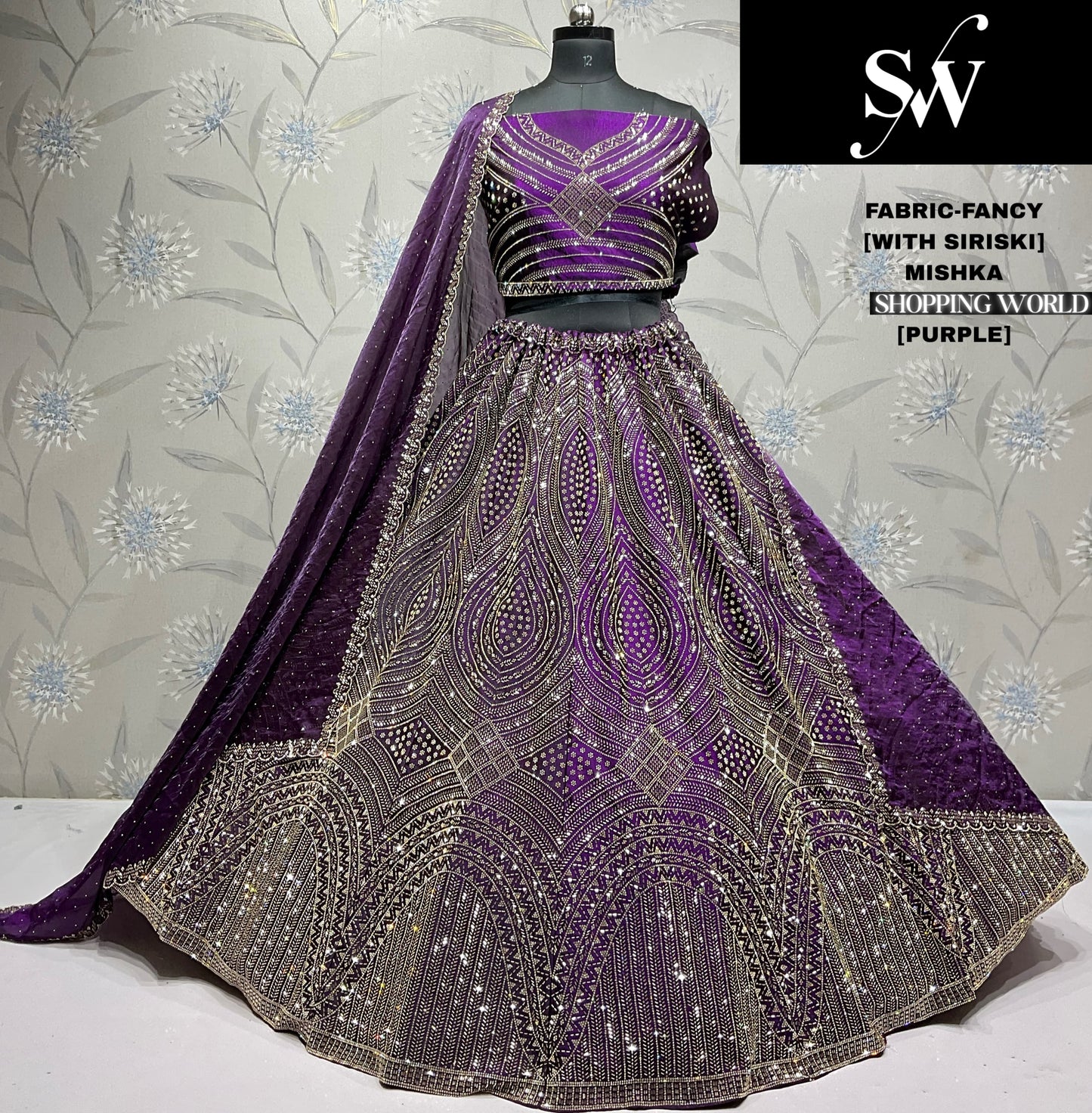 Pretty Firozi Fancy Siroski Lehenga stone work