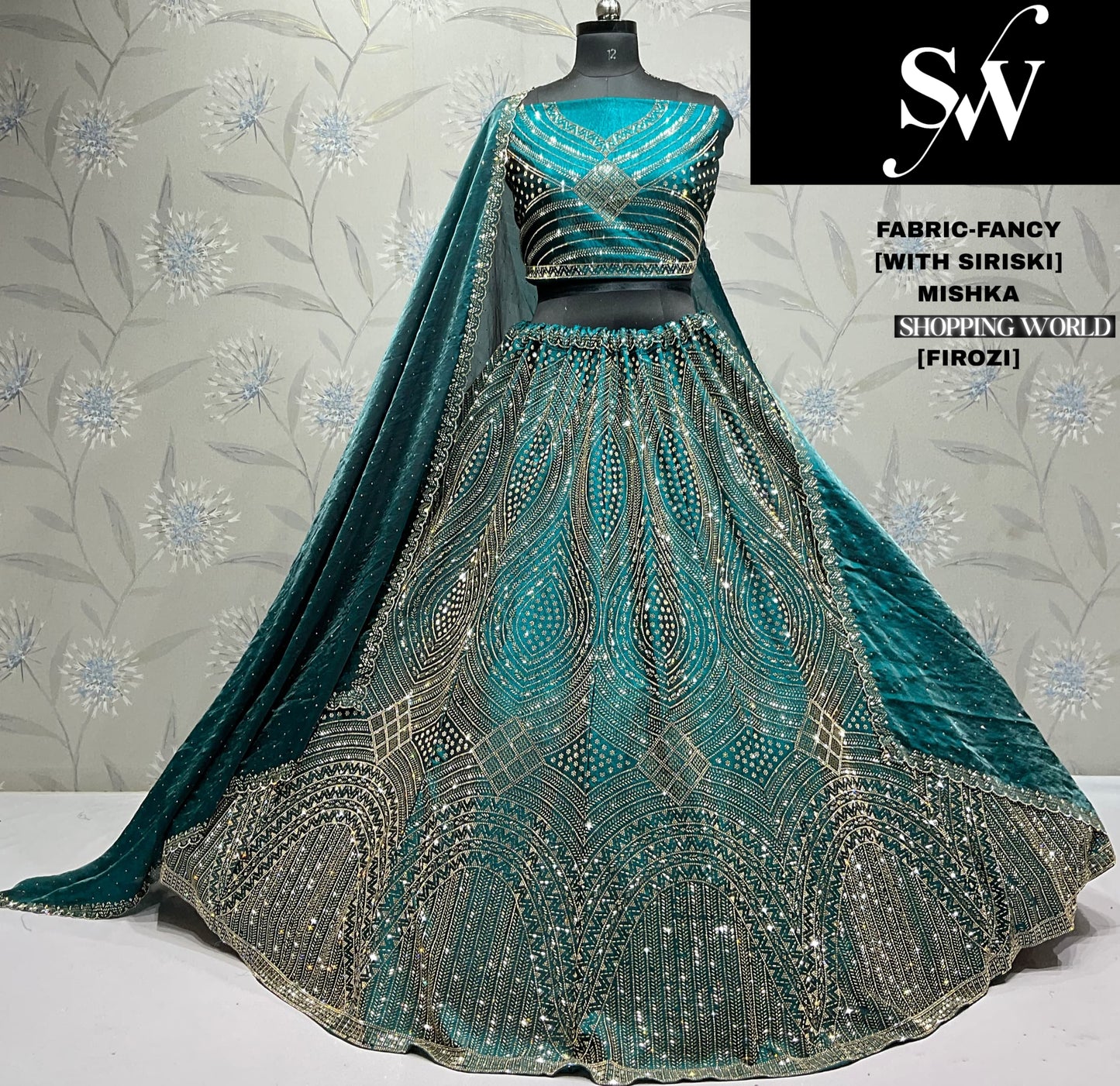 Beautiful Wine Fancy Siroski Lehenga stone work