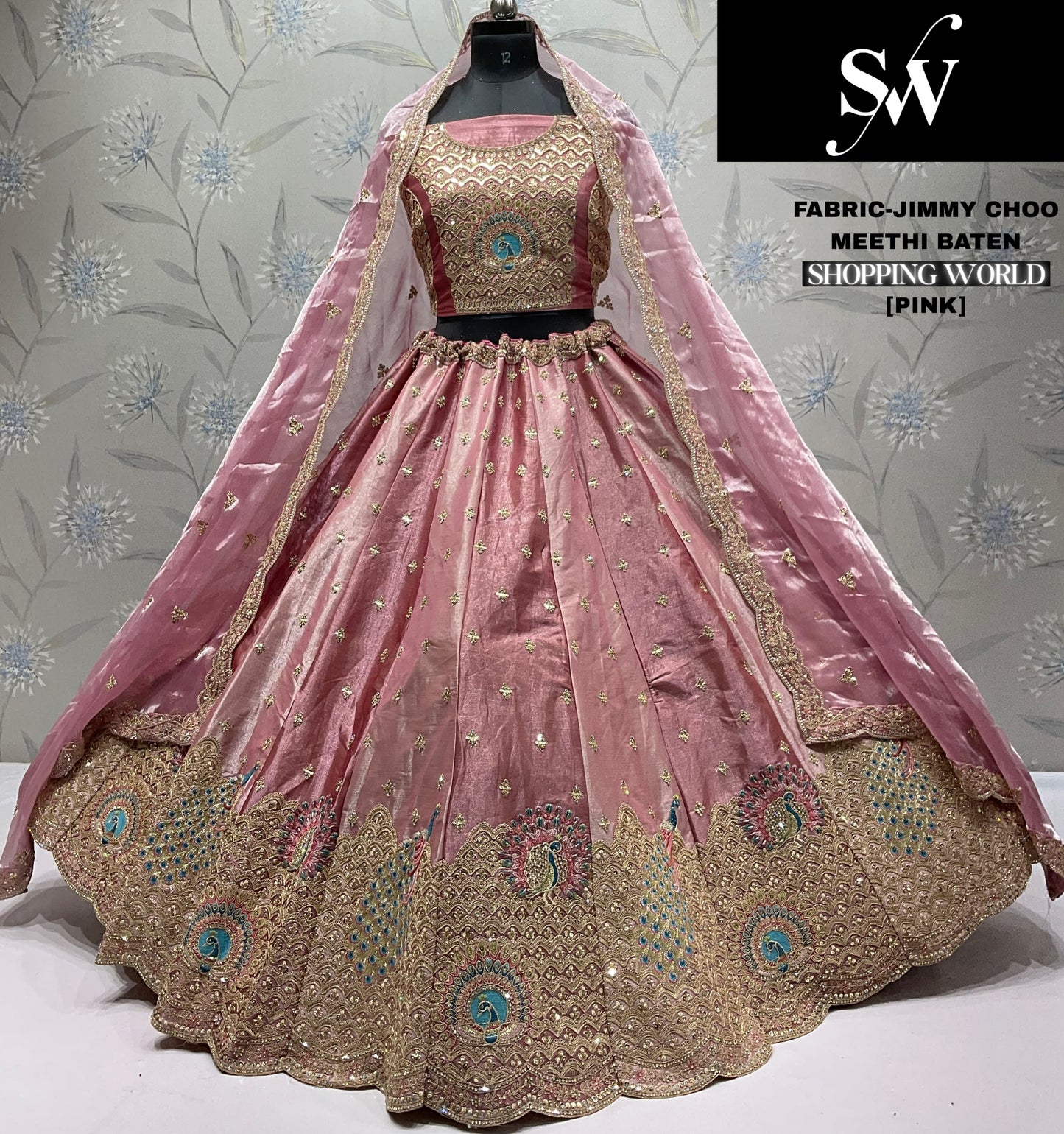 Pleasing onion pink Jimmy Choo Lehenga