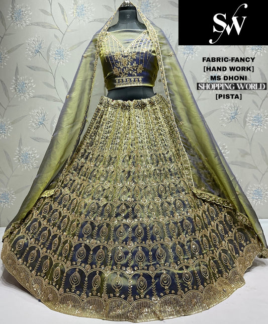 Delightful Lavender Fancy Handwork Lehenga